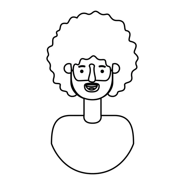 Jeune homme avec un personnage afro avatar — Image vectorielle