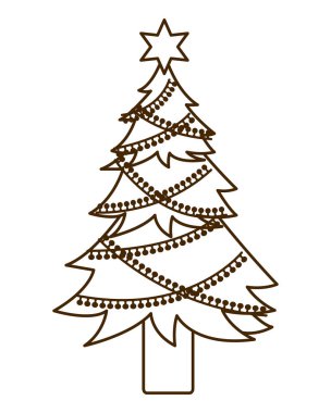 asılı topları izole simgesi ile noel ağacı