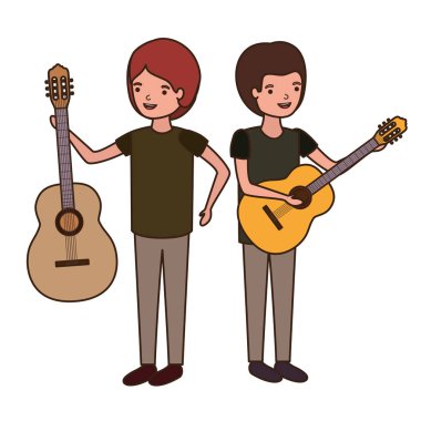 müzik aletleri karakter ile erkekler