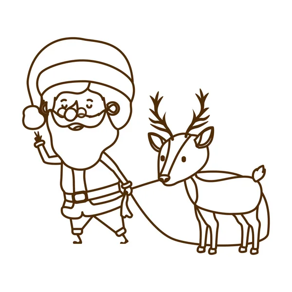 Papai Noel com caráter avatar rena — Vetor de Stock
