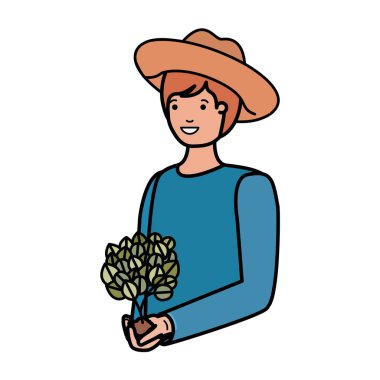 bitki avatar karakter ile genç adam