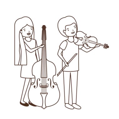 müzik aletleri avatar karakter ile çift