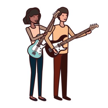 müzik aletleri avatar karakter ile çift