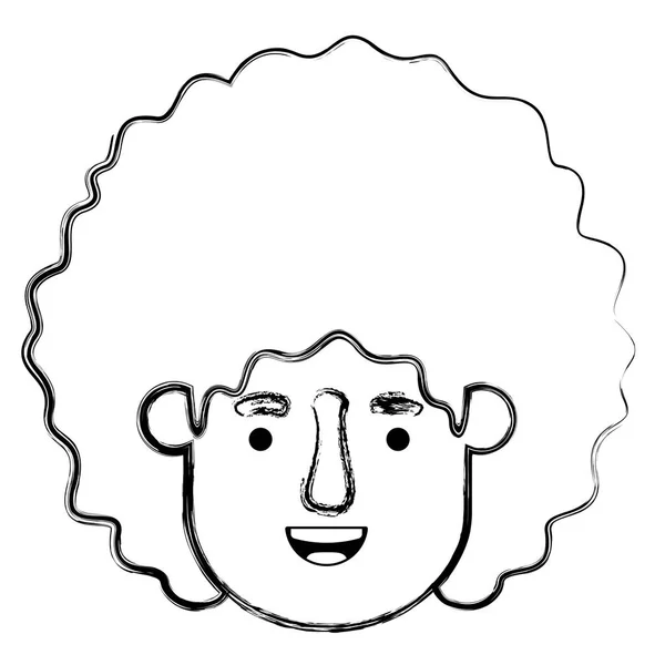 Jeune homme avec afro tête avatar personnage — Image vectorielle