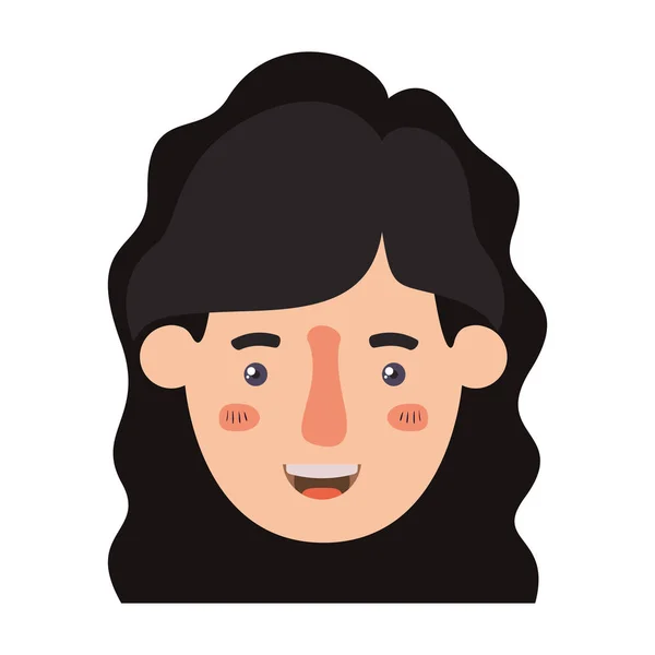 Hermosa y joven cabeza de mujer — Vector de stock