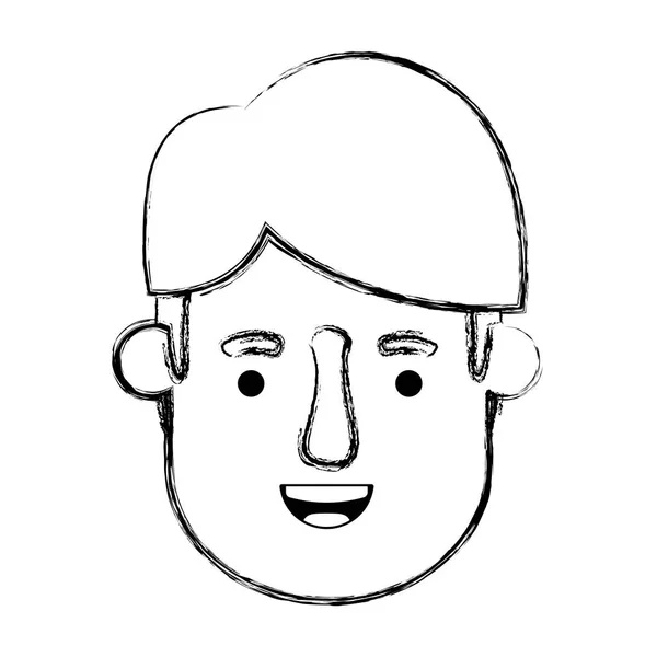 Jovem homem cabeça avatar personagem —  Vetores de Stock