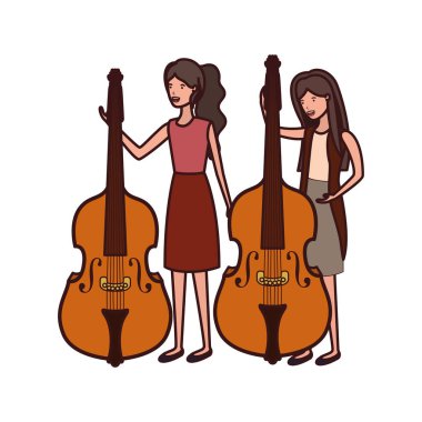 müzik aletleri karakteri olan kadınlar