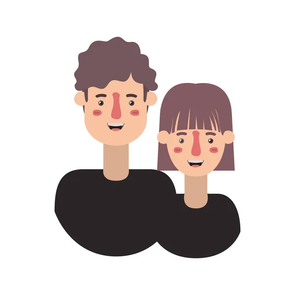 Pareja avatar caracteres iconos — Vector de stock