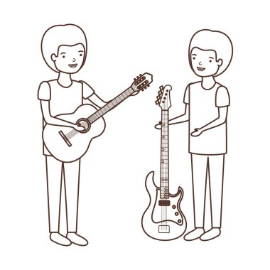 müzik aletleri karakter ile erkekler