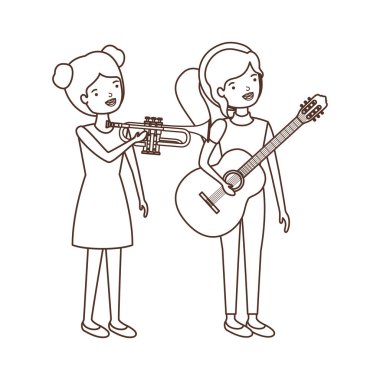 müzik aletleri karakteri olan kadınlar