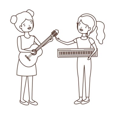 müzik aletleri karakteri olan kadınlar