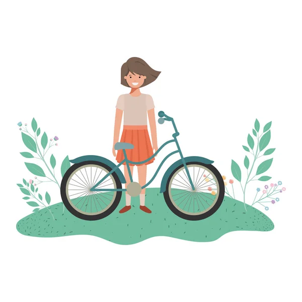 Lány kerékpáros avatar karakter — Stock Vector