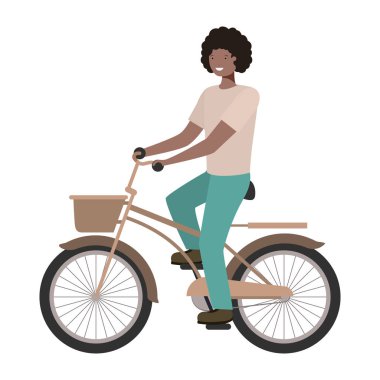 Bisiklet avatarı karakterli genç adam