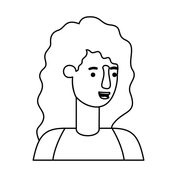 Carácter de mujer hermosa y joven — Vector de stock