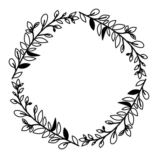 Coroana frunze cadru circular — Vector de stoc