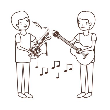 müzik aletleri karakter ile erkekler