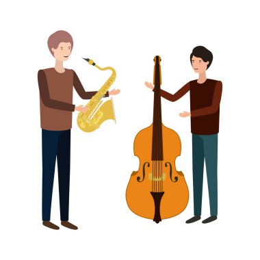 müzik aletleri karakter ile erkekler