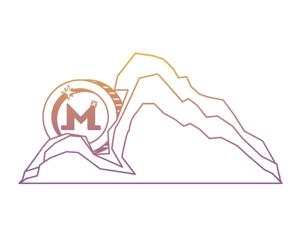 Kryptowährung Monero-Geld im Bergbau — Stockvektor