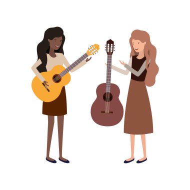 müzik aletleri karakteri olan kadınlar