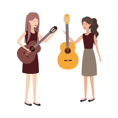 müzik aletleri karakteri olan kadınlar