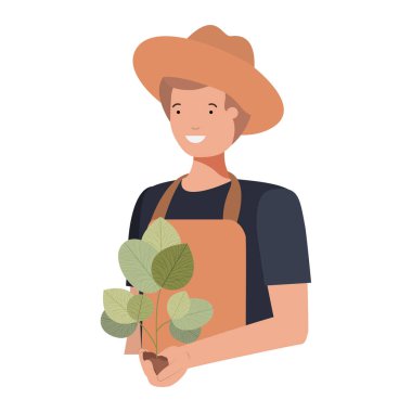 bitki avatar karakter ile genç adam