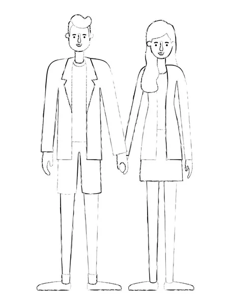 Icônes de personnages avatar couple — Image vectorielle