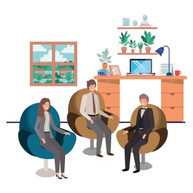 oturma odasında oturan insanlar bussiness Grup