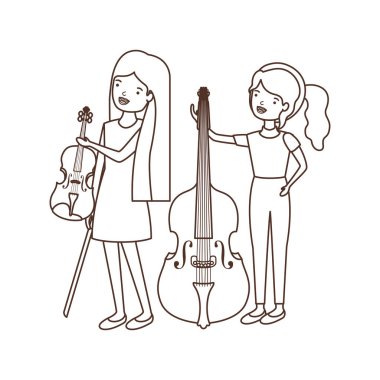 müzik aletleri karakteri olan kadınlar
