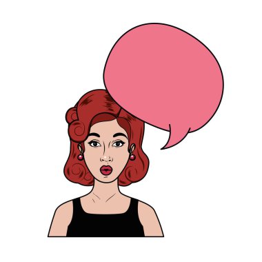 konuşma balonu avatar karakter olan kadın