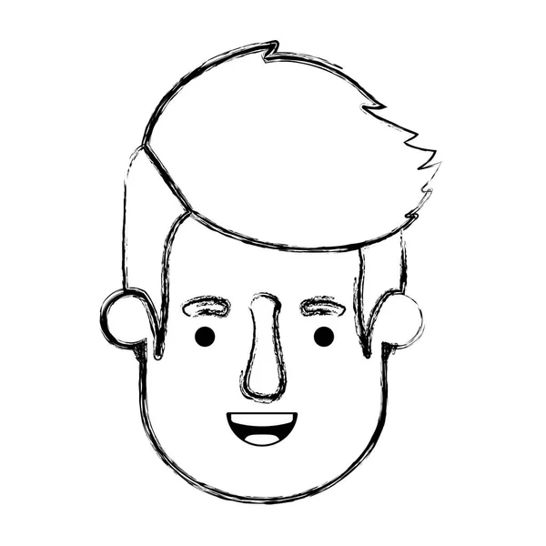 Fiatal férfi feje avatar karakter — Stock Vector