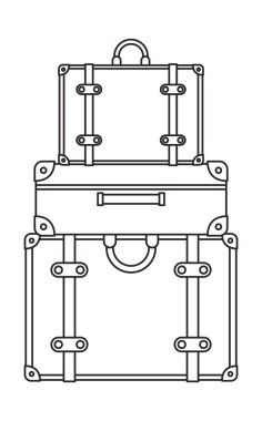 bavullar izole kazık simge