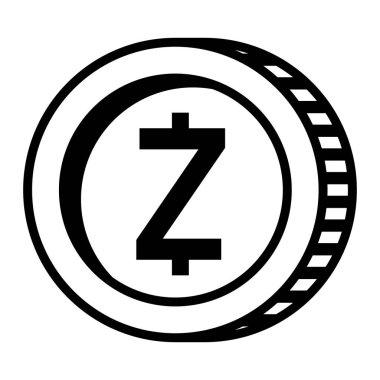 cryptocurrency zcash para izole simgesi