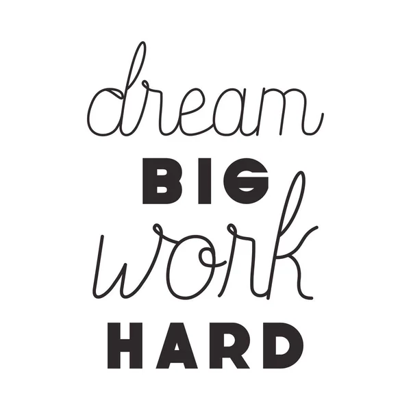 Fuente work hard for dreams message made hand made — Vector de stock