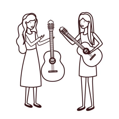 müzik aletleri karakteri olan kadınlar