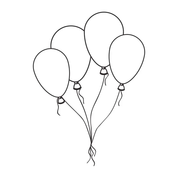 Luftballons Helium schwimmende Ikone — Stockvektor