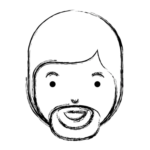 Cabeza de hombre joven con carácter avatar barba — Vector de stock