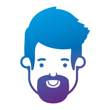 Genç adam kafa sakal avatar karakter ile