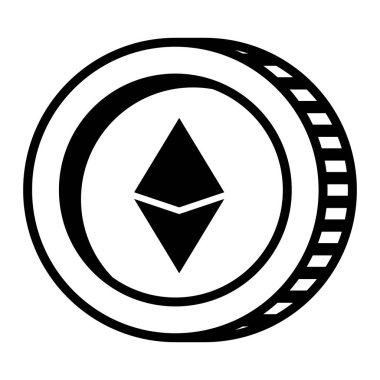 cryptocurrency etherum para izole simgesi