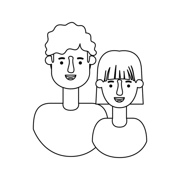 Coppia icone personaggi avatar — Vettoriale Stock
