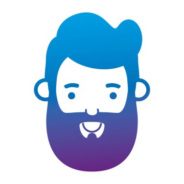 Genç adam kafa sakal avatar karakter ile