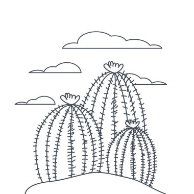 manzara izole simgesinde kaktüs