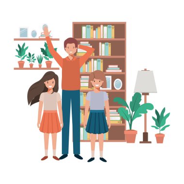 oturma odası avatar karakteri baba ve kızları