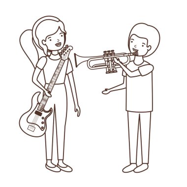 müzik aletleri avatar karakter ile çift