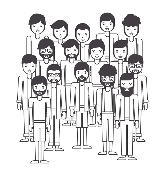 Groupe de personnages hommes — Image vectorielle