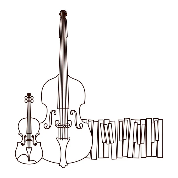 Instrumentos musicales icono aislado — Vector de stock