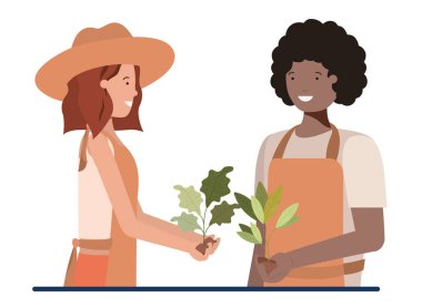 bahçıvanlar avatar karakteri gülümseyen çift