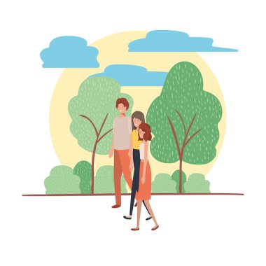 manzara avatar karakter birlikte grup insan