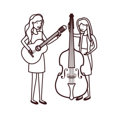 müzik aletleri karakteri olan kadınlar