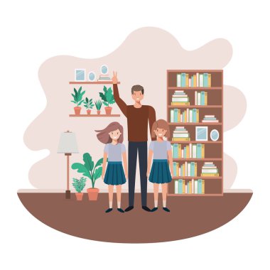 oturma odası avatar karakteri baba ve kızları