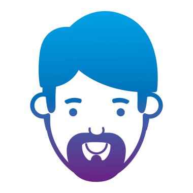 Genç adam kafa sakal avatar karakter ile